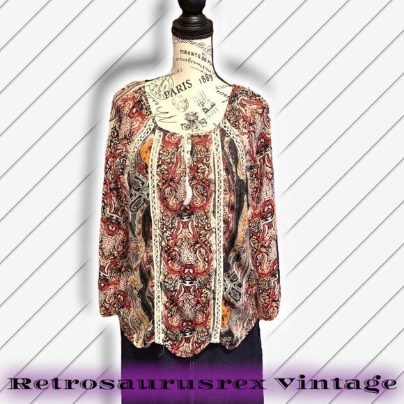 peasant Boho Blouse Large - Picture 4 of 8